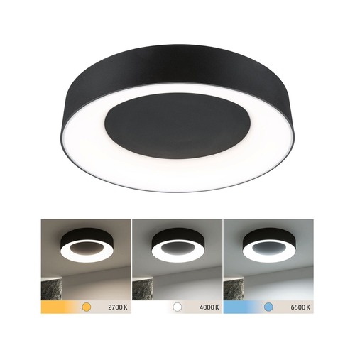 Kruhová - P 71097 LED stropní svítidlo Casca IP44 CCT 230V 23W černá mat - PAULMANN - foto 1