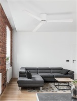 Ventilátory - NV 9952325 Stropní ventilátor DELL tělo z hliníku matná bílá 3ABS dřevěné listy - NOVA LUCE