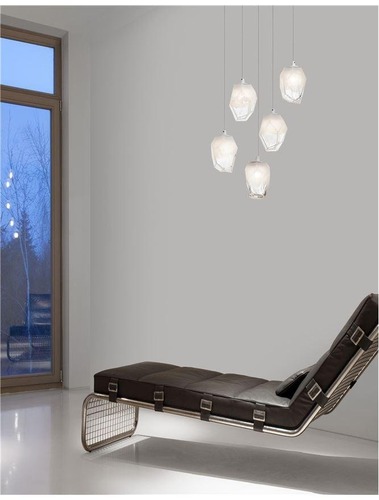 Vícečetná - NV 9160235 Závěsné svítidlo ICE bílé sklo s přechody a bílý kov G9 5x5W 230V IP20 bez žárovky - NOVA LUCE - foto 1