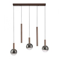 Vícečetná - PN 2286-23 LED závěsné svítidlo BOWL, hnědé,5-ramenné lineární, SimplyDim, 2700K - PAUL NEUHAUS