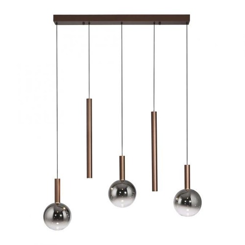 Vícečetná - PN 2286-23 LED závěsné svítidlo BOWL, hnědé,5-ramenné lineární, SimplyDim, 2700K - PAUL NEUHAUS - foto 1