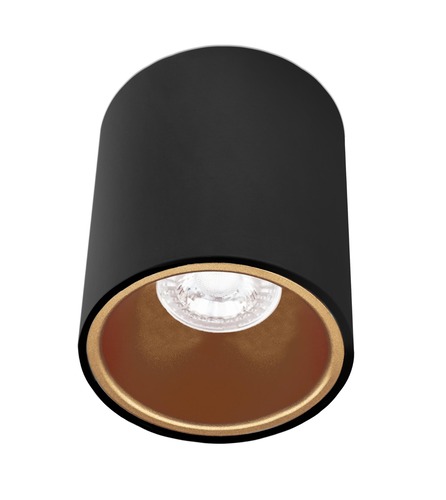 Downlight - CEN ESRNG96-GU10 ESSENZA přisazené svítidlo GU10 černá/zlatá 96mm - CENTURY - foto 1