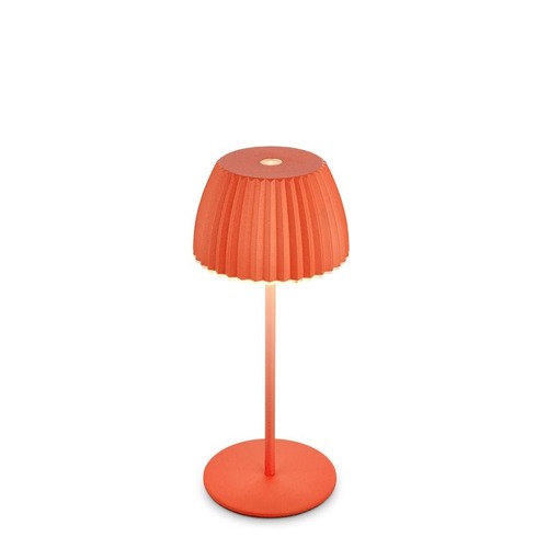 Stolní lampy dekorační - BRILO 7552012 Nabíjecí stolní lampa Riffle Mini - 20 cm, 1,5W, 150lm, bezdrátová, LED, stmívatelné, dotykový vypínač, oranžová - BRILO - foto 1
