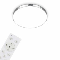 Kruhová - BRILO 3679-018 RGB-CCT LED stropní svítidlo, pr. 35,5 cm, 18W, 1850 lm, chrom - BRILO