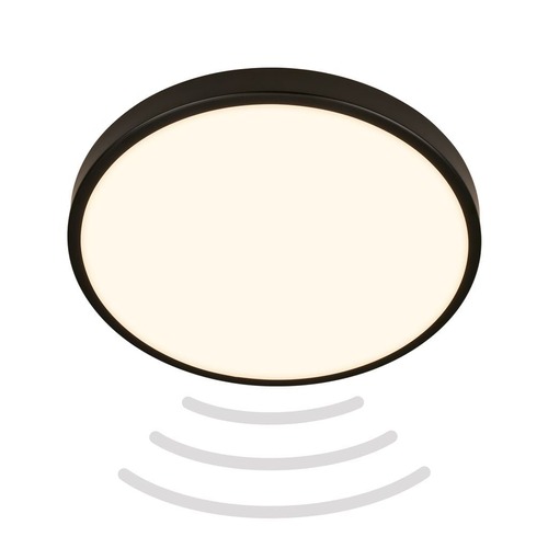 Kruhová - BRILO 3829015 Chet LED stropní svítidlo IP54, 3m dosah čidla, pohybové čidlo, černá - BRILO - foto 1