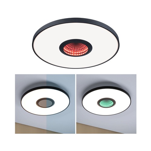 Kruhová - P 71038 LED stropní svítidlo Spaceglow RGB+ 230V 21W černá mat - PAULMANN - foto 1