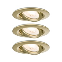 Koupelnová - P 92408 LED vestavné svítidlo Nova Plus 3ks sada IP65 kruhové 93mm 30° GU10 3x6W 230V stmívatelné 2700K zlatá mat - PAULMANN