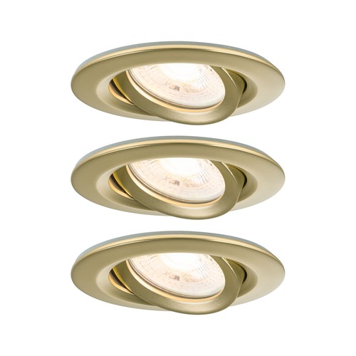 Koupelnová - P 92408 LED vestavné svítidlo Nova Plus 3ks sada IP65 kruhové 93mm 30° GU10 3x6W 230V stmívatelné 2700K zlatá mat - PAULMANN - foto 1