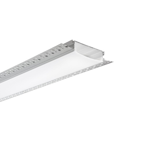 Al profily k zapuštění - FAN I-PROFILO-GORIZIA-XL Profil GORIZIA‑XL pro sádrokarton, stříbrný, opálový difuzor včetně krytek, 200x10,5x1,7 cm - FANEUROPE - foto 1