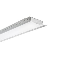 Al profily k zapuštění - FAN I-PROFILO-GORIZIA-XL Profil GORIZIA‑XL pro sádrokarton, stříbrný, opálový difuzor včetně krytek, 200x10,5x1,7 cm - FANEUROPE