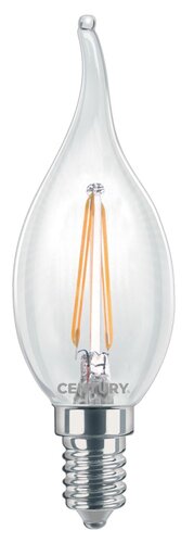 E14 - CEN INM1C-021427 LED FILAMENT SVÍČKA PLAMEN ČIRÁ 2W E14 2700K 245Lm 360d 35x118mm IP20 - CENTURY - foto 1