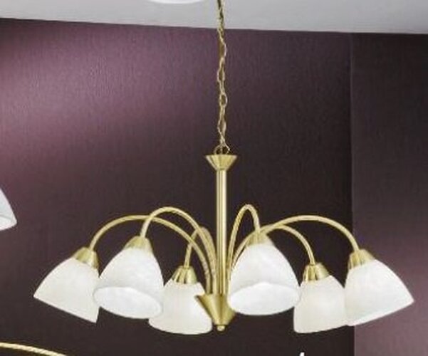 Vícečetná - OR LU 1696/6 SATIN Závěsné svítidlo 6x40W E14 satin, výška 100cm, pr. 60cm - ORION - foto 1