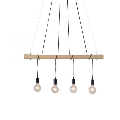 Podélná - LD 15505-18 TERO Závěsné svítidlo, černá, dřevo, stmívatelné, E27, IP20, teplá bílá 2700K - LEUCHTEN DIREKT / JUST LIGHT - foto 1