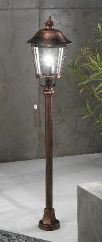 Sloupková - OR AL 11K/360.44 Venkovní sloupkové svítidlo 1x100W E27, černá měď, IP44,pr. 25cm - ORION - foto 1