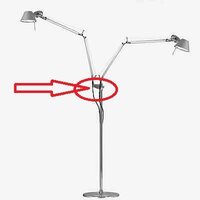 Stojací lampy - AR A014000 Držák pro druhé těleso na výsuvnou tyč pro stojací lampu Tolomeo Floor - ARTEMIDE