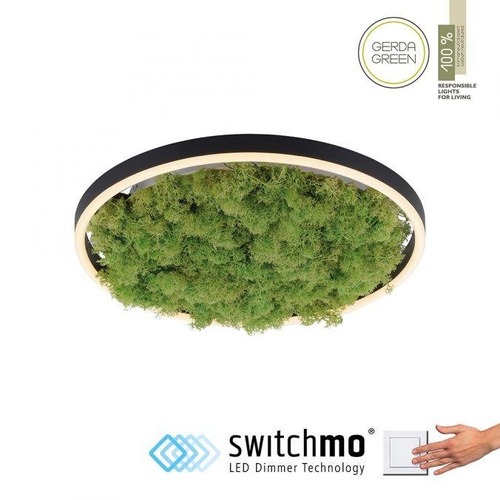 Kruhová - LD 15391-66 GREEN RITUS LED stropní svítidlo 40x40 islandský mech Switchmo 3-krokové stmívání 3000K akustické - LEUCHTEN DIREKT / JUST LIGHT - foto 1