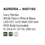 Válec - NV 9587162 Závěsné svítidlo AURORA bílý ratan bílý kabel E27 1x12W IP20 bez žárovky - NOVA LUCE - foto 10