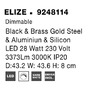 Kruhová - NV 9248114 Stropní svítidlo ELIZE černá a mosazná zlatá ocel, hliník a silikon LED 28W 230V 3000K IP20 stmívatelné - NOVA LUCE - foto 10