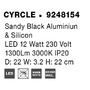 Nepřímé osvětlení - NV 9248154 Nástěnné svítidlo CYRCLE černý hliník a akryl LED 12W 230V 3000K IP20 - NOVA LUCE - foto 10