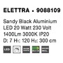 Subtilní - NV 9088109 Závěsné svítidlo ELETTRA černý hliník LED 20W 230V 3000K IP20 - NOVA LUCE - foto 10