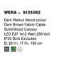 Kónická - NV 9125062 Závěsné svítidlo WERA dřevo barvy tmavý ořech tmavě hnědý textilní kabel dřevěná rozeta E27 1x12W 230V IP20 bez žárovky - NOVA LUCE - foto 10