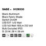 S ramenem - NV 9129330 Nástěnné svítidlo SAGE černý hliník černé stínidlo vypínač na těle E27 1x12W LED 1x3W 220V bez žárovky IP20 čtecí lampička - NOVA LUCE - foto 10