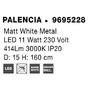 Subtilní - NV 9695228 Závěsné svítidlo PALENCIA matný bílý kov LED 11W 230V 3000K IP20 - NOVA LUCE - foto 10