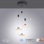 Vícečetná - PN 2082-18 LAUTADA LED závěsné svítidlo, 3 ramenné, kruhové, černá, stmívatelné, nastavitelná výška SimplyDim 3000K - PAUL NEUHAUS - foto 10