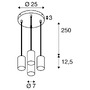 Vícečetná - LA 1006437 ASTO TUBE závěsné svítidlo, GU10, délka závěsu 250 cm, max. 4x 10 W, černá - BIG WHITE (SLV) - foto 10