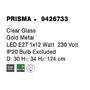 Kónická - NV 9426733 Závěsné svítidlo PRISMA čiré sklo zlatý kov E27 1x12W 230V IP20 bez žárovky - NOVA LUCE - foto 10