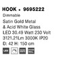 Vícečetná - NV 9695222 Závěsné svítidlo HOOK saténový zlatý kov a opálové bílé sklo LED 37W 230V 3000K IP20 stmívatelné - NOVA LUCE - foto 10