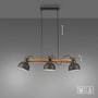 Dekorativní - LD 15743-18 CUP 2.0 závěsné svítidlo černé s dřevem z akácie nastavitelná výška nastavitelné - JUST LIGHT - foto 10