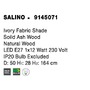 Stojací lampy - NV 9145071 Stojací lampa SALINO stínidlo slonovinová bílá přírodní dřevo E27 1x12W 230V IP20 bez žárovky - NOVA LUCE - foto 10
