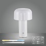 Stolní lampy dekorační - LD 19190-16 AGNES LED bateriové stolní svítidlo bílé tvar houby stmívatelné dotykem USB 2700-5000K - JUST LIGHT - foto 10
