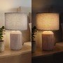 Stolní lampy dekorační - BRILO 7539011 Ino stolní lampička, látkové stínidlo, keramický podstavec, 22x37,5 cm (DxH), hnědé - BRILO - foto 10