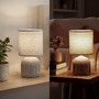 Stolní lampy dekorační - BRILO 7538011 Ino stolní lampička, látkové stínidlo, keramický podstavec, 15x28 cm (DxH), hnědá - BRILO - foto 10