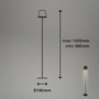 Stojací lampy - BRILO 1438015 LED nabíjecí stojací svítidlo 130 cm 3,5 W 400lm černá - BRILO - foto 10