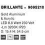 Stolní lampy dekorační - NV 9695210 Stolní lampa BRILLANTE zlatý hliník a akryl LED 8.8W 230V 3200K IP20 - NOVA LUCE - foto 10