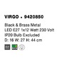 Dekorativní - NV 9420850 Nástěnné svítidlo VIRGO černá a mosazný kov E27 1x12W 230V IP20 bez žárovky - NOVA LUCE - foto 10