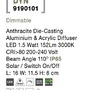 Solární - NV 9190101 Venkovní nástěnné svítidlo DYN antracitový hliník a akrylový difuzor LED 1.5W 3000K 3.7V 110st. IP65 solární / vypínač na těle / pohybové čidlo - NOVA LUCE - foto 10