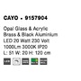Podélná - NV 9157904 Závěsné svítidlo CAYO opálové sklo a akryl mosaz a černý hliník LED 20W 230V 3000K IP20 - NOVA LUCE - foto 10