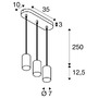 Vícečetná - LA 1006435 ASTO TUBE závěsné svítidlo, GU10, délka závěsu 250 cm, max. 3x 10 W, černá - BIG WHITE (SLV) - foto 10