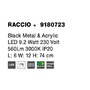 Nepřímé osvětlení - NV 9180723 Nástěnné svítidlo RACCIO černý kov a akryl LED 9.2W 230V 3000K IP20 - NOVA LUCE - foto 10