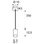 Subtilní - LA 1006431 ASTO TUBE závěsné svítidlo, GU10, délka závěsu 250 cm, max. 10 W, černá - BIG WHITE (SLV) - foto 10