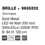 Kruhová - NV 9695202 Závěsné svítidlo BRILLE zlatý hliník a sklo LED 46W 230V 3200K IP20 stmívatelné - NOVA LUCE - foto 10