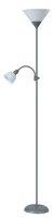 Stojací lampy - Stojací lampa Rabalux 4028 Action E27 + E14, 230V, IP20,Stříbrná-bílá, Kov, plast