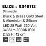 Kruhová - NV 9248112 Stropní svítidlo ELIZE černá a mosazná zlatá ocel, hliník a silikon LED 28W 230V 3000K IP20 stmívatelné - NOVA LUCE - foto 11
