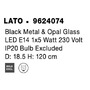 Koule - NV 9624074 Závěsné svítidlo LATO černý kov a opálové sklo E14 1x5W 230V IP20 bez žárovky - NOVA LUCE - foto 11