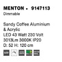 Kruhová - NV 9147113 Závěsné svítidlo MENTON kávově hnědý hliník a akryl LED 43W 230V 3000K IP20 stmívatelné - NOVA LUCE - foto 11