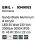 Kruhová - NV 9349063 Stropní svítidlo EMIL černý hliník a akryl LED 30W 230V 3000K IP20 stmívatelné - NOVA LUCE - foto 11
